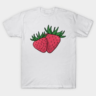 Stawberry hand drawn fruits summer T-Shirt